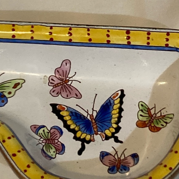 Vintage Designer Kelvin Chen Butterfly Eyeglass Holder enameled Copper - Picture 3 of 11